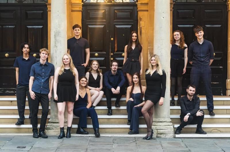 Group of people on some steps