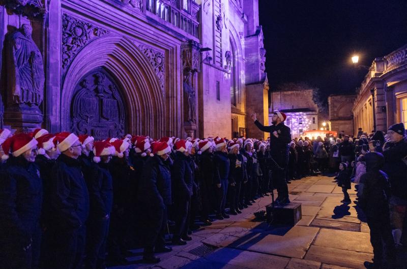 Choir outside Abbey