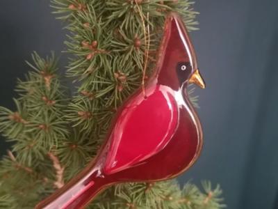 Red glass bird