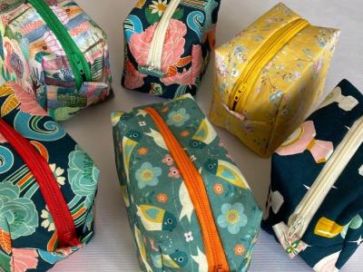 Variety of patterned pencil cases