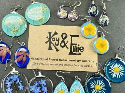 Selection of dangly resin earrings