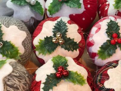 handmade christmas pudding decoration