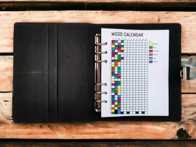 open journal in black