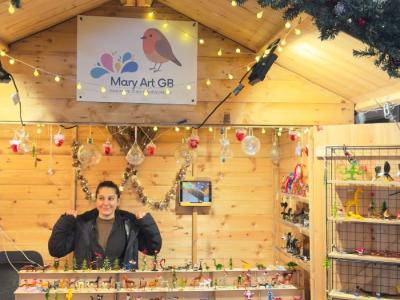 Set up at the Bath Christmas Market