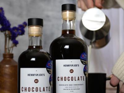 two bottles of chai syrup