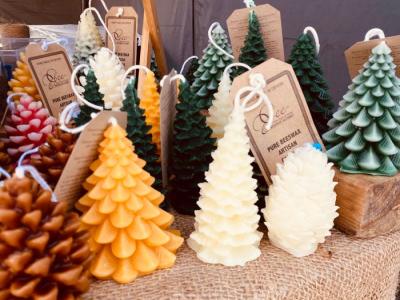 hand poured christmas tree candles