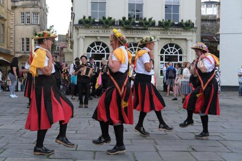 Morris dancers dancing