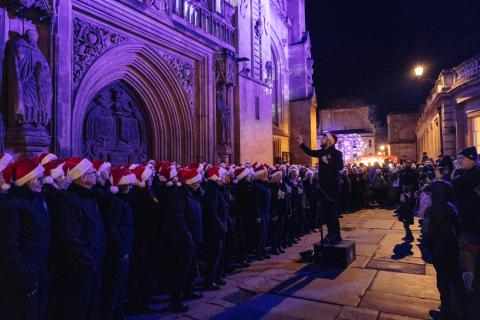 Choir outside Abbey