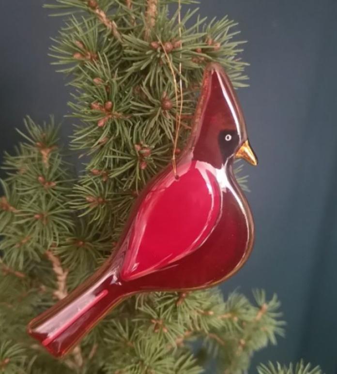 Red glass bird
