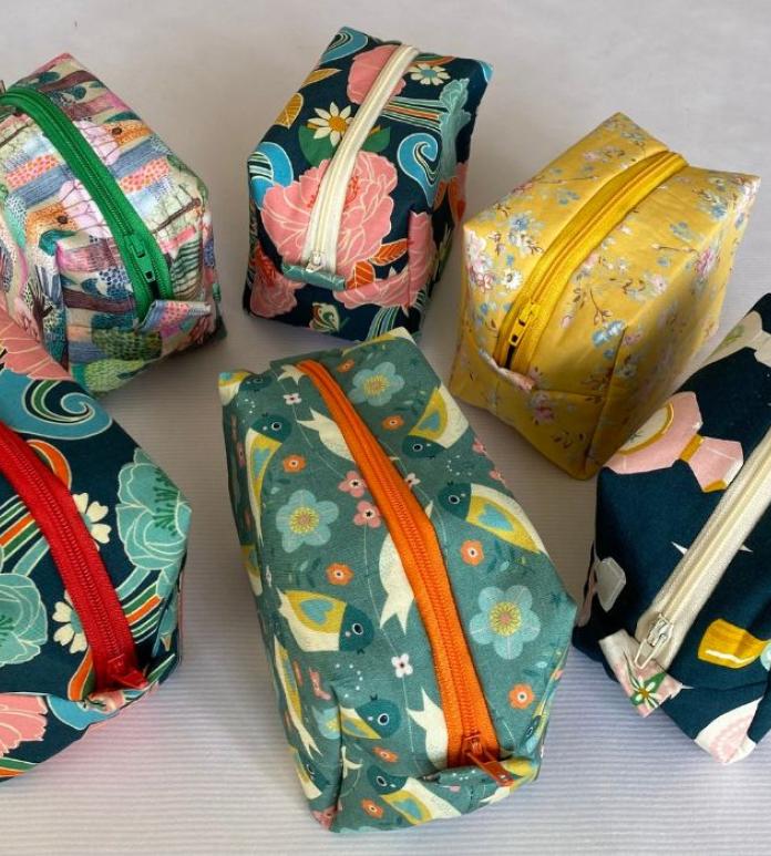 Variety of patterned pencil cases