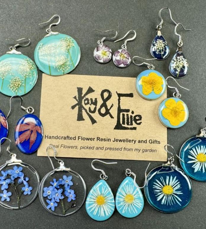 Selection of dangly resin earrings