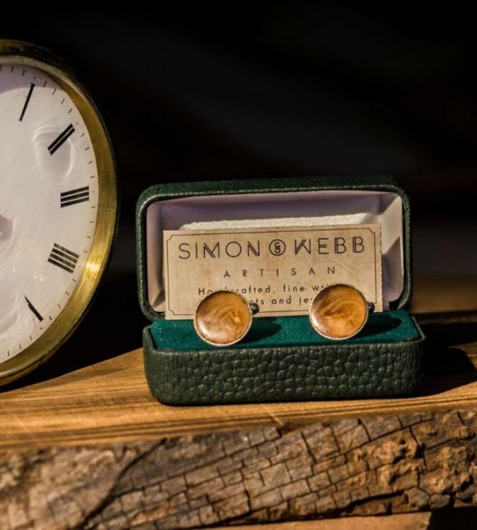 wooden cufflinks