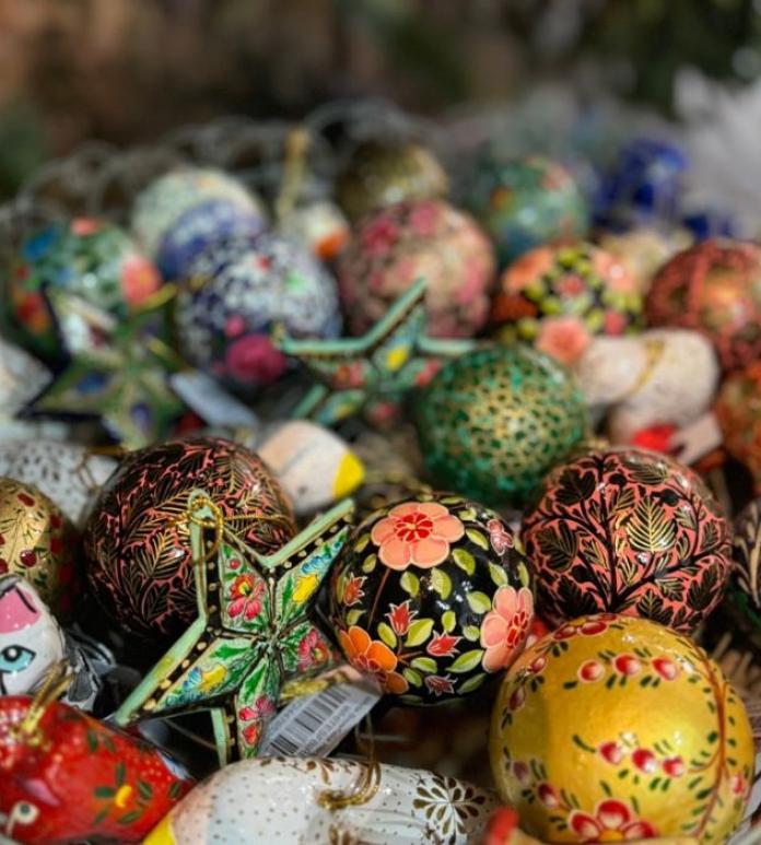 selection of colourful baubles 