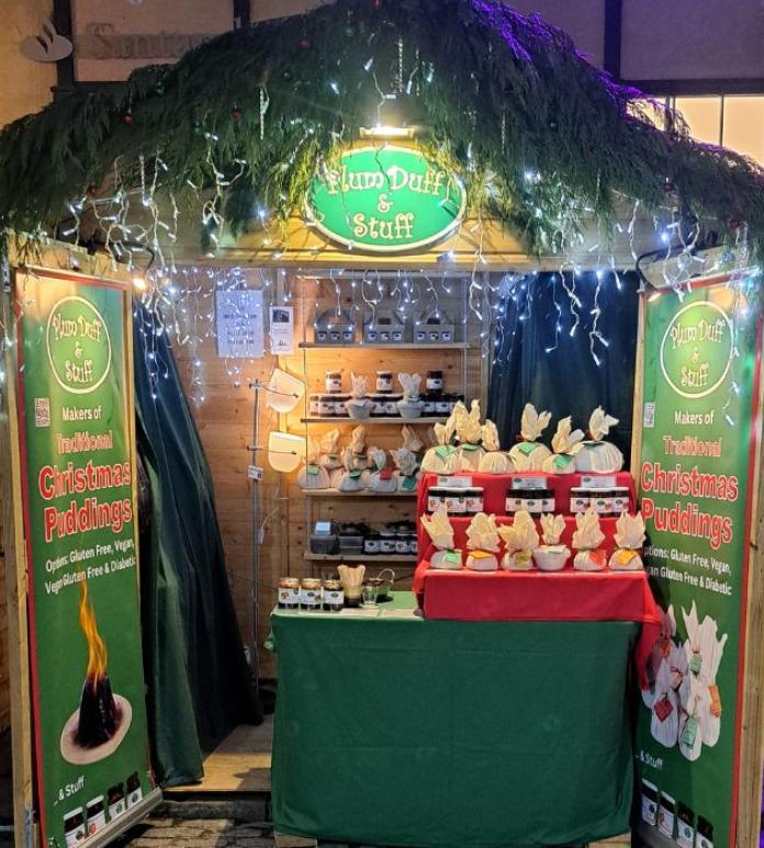 plum duff and stuff christmas chalet set-up