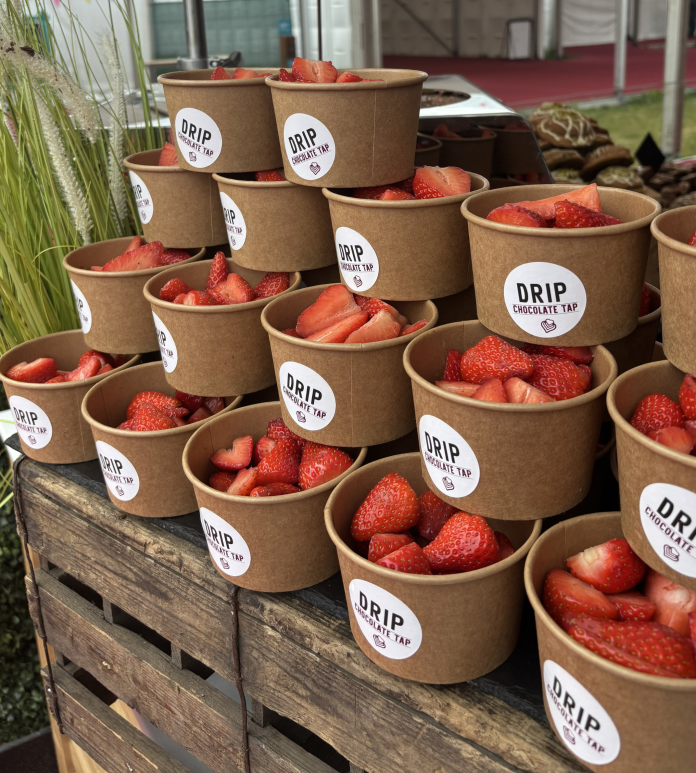Strawberries in a pot