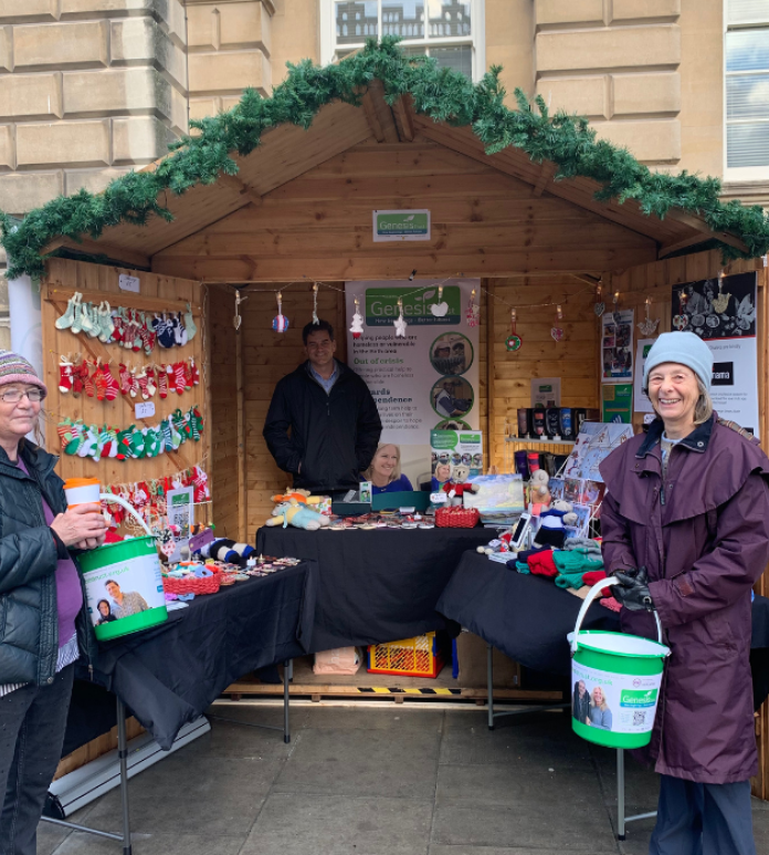 Christmas market stall