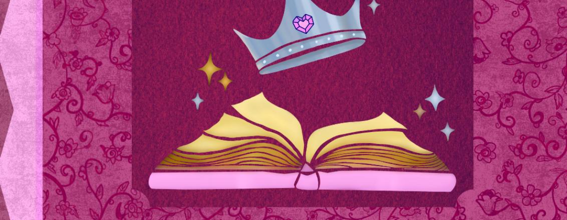A crown with a tiara floating above it. 