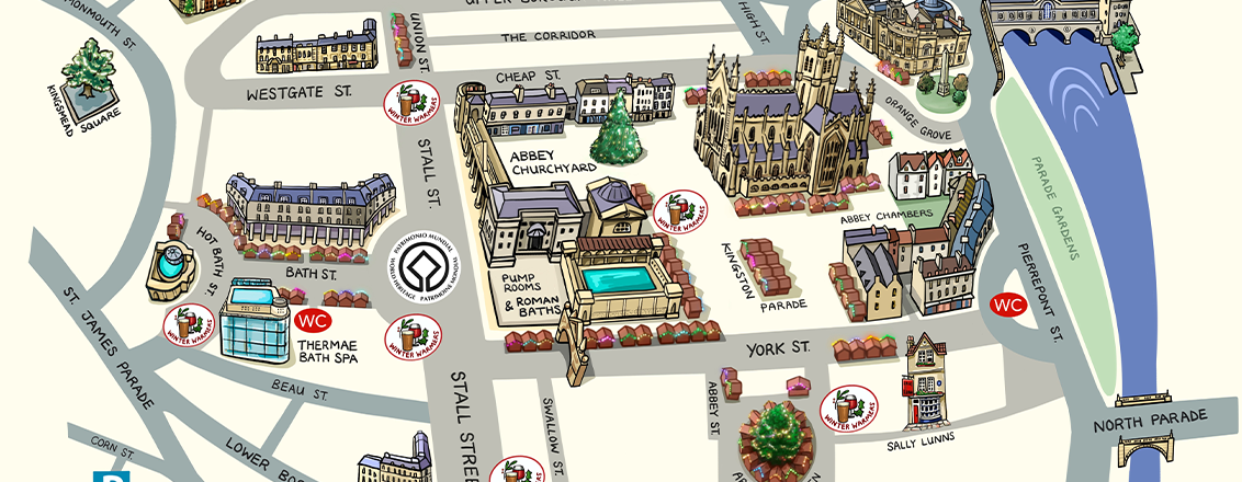 Section of Bath Christmas Market's Map